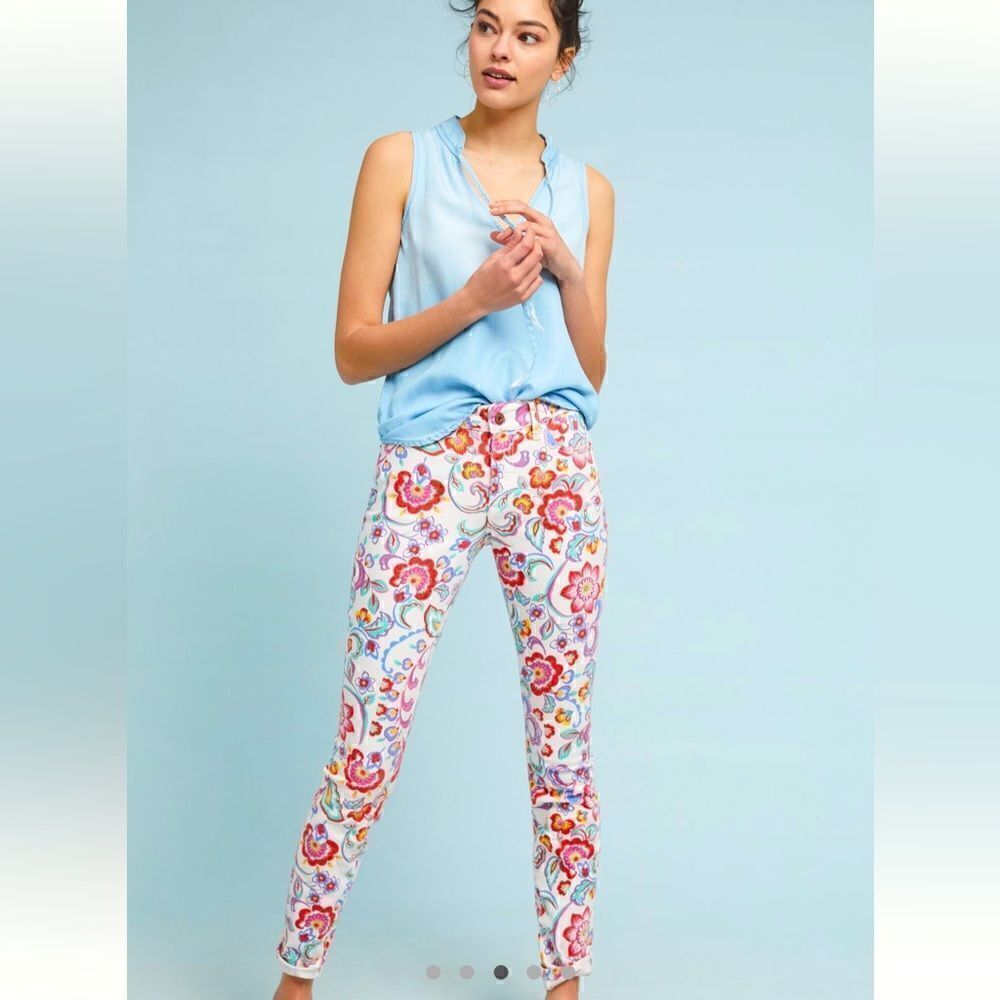 Pilcro & the Letterpress mid rise skinny printed jeans